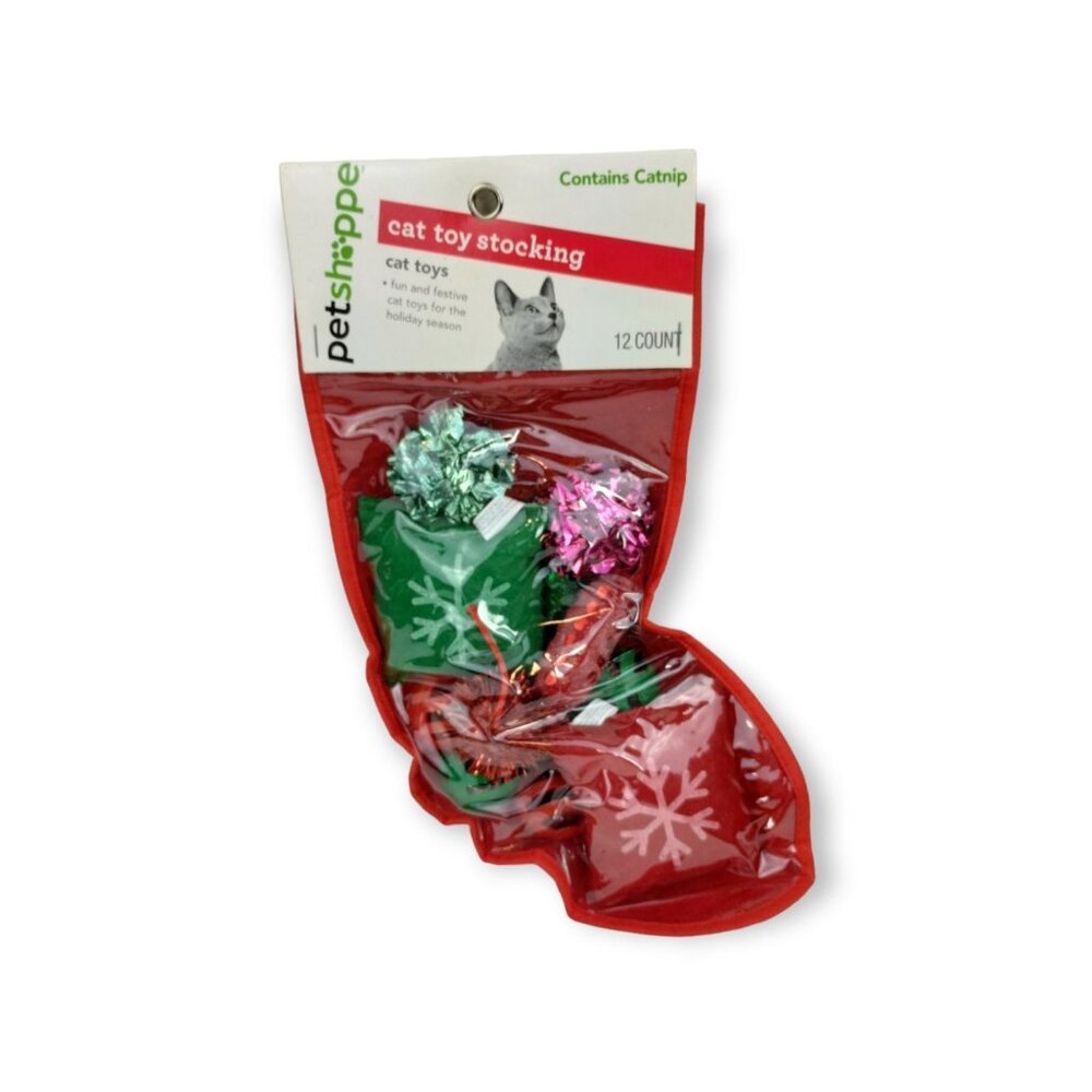 PetShoppe Cat Toy Stocking 12 Piece Cat Toys (Old Stock)